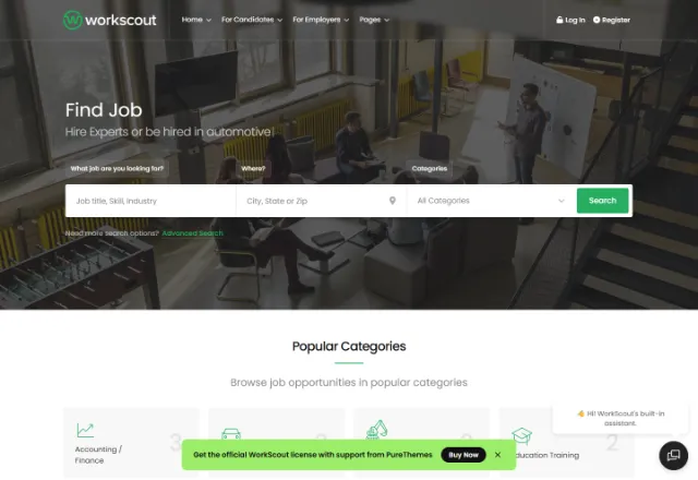 İş İlanı web sitesi örneği: Kariyer İlan Panorama ana sayfası